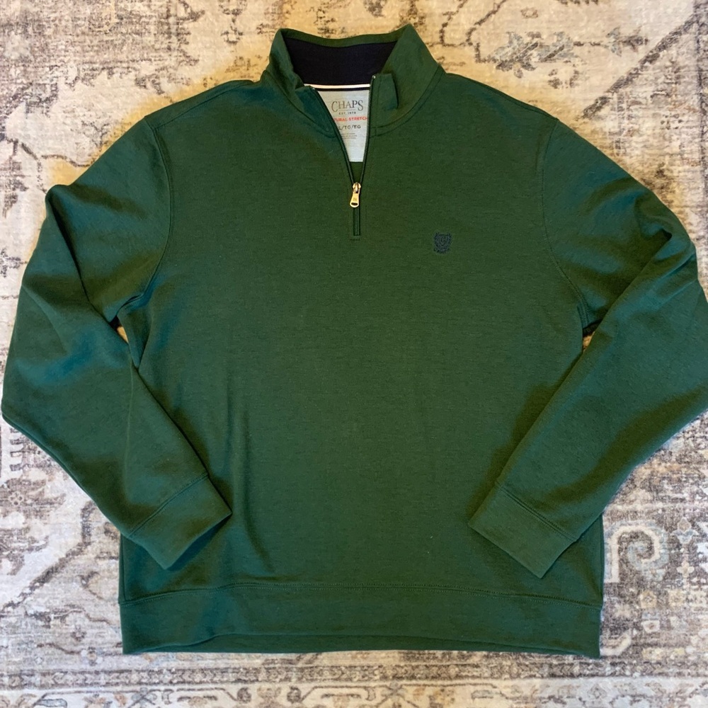 Chaps Mens Pine Green Long Sleeve sweatshirt size XL/TG/EG